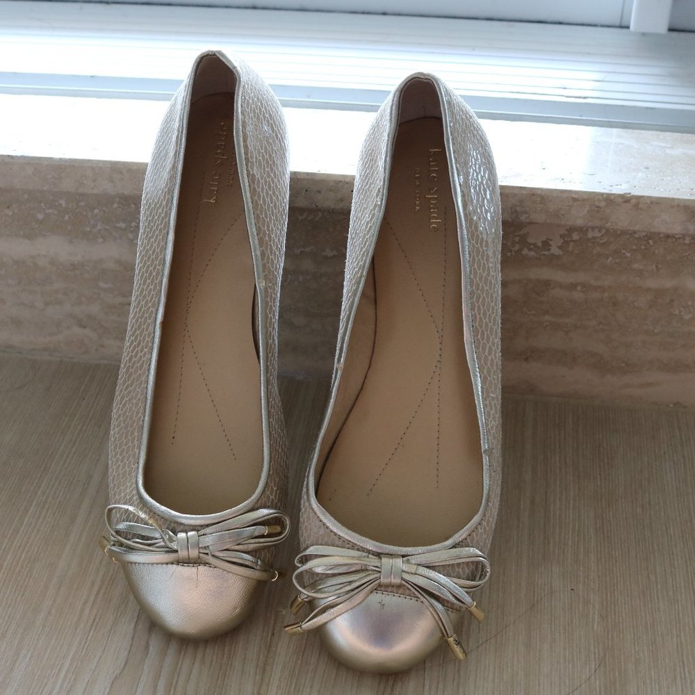 Kate Spade Gold with Bow Flats